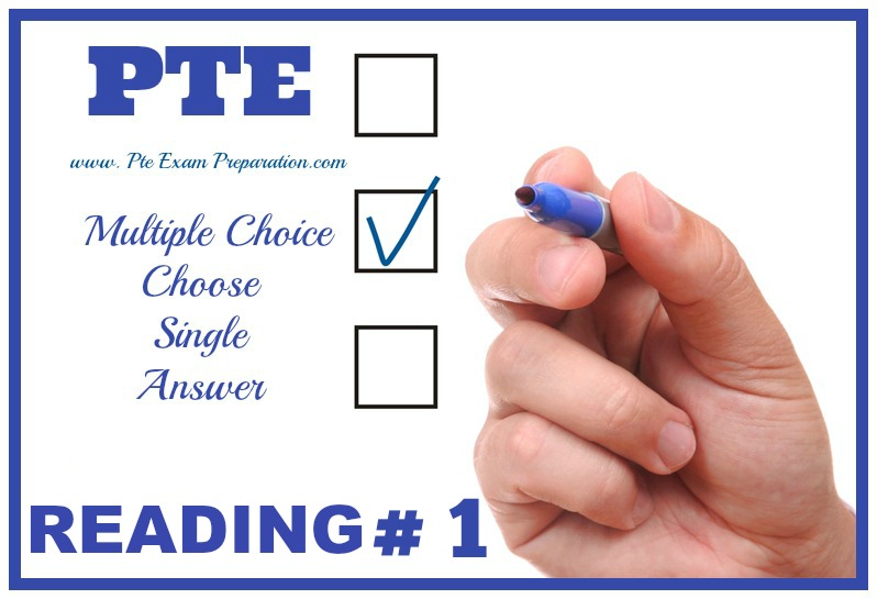 PTE Academic Reading Test 1 (Multiple Choice Choose Single Answer) Practice Sample