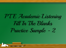 PTE Academic Listening Fill In The Blanks Practice Sample - 2
