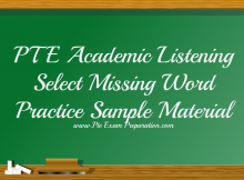 PTE Academic Listening: Select Missing Word Practice Sample Material