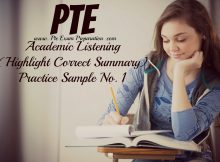 PTE Academic Listening (Highlight Correct Summary) Practice Sample 1