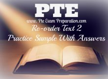 PTE Academic Reading - Re-order Text 2 Practice Sample With Answers