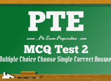 PTE Academic Reading MCQ Test 2 Multiple Choice Choose Single Correct Answer
