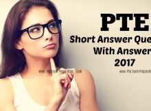 PTE Academic Speaking Test Short Answer Questions With Answers 2017