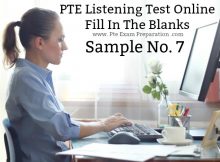PTE Listening Test Online - Fill In The Blanks Academic Sample No 7
