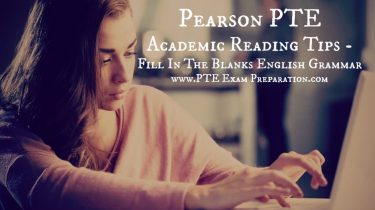 Pearson PTE Academic Reading Tips - Fill In The Blanks English Grammar