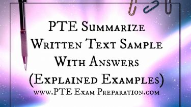 PTE Summarize Written Text Sample With Answers (Explained Examples)