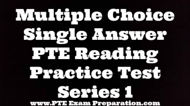 Multiple Choice Single Answer PTE Reading