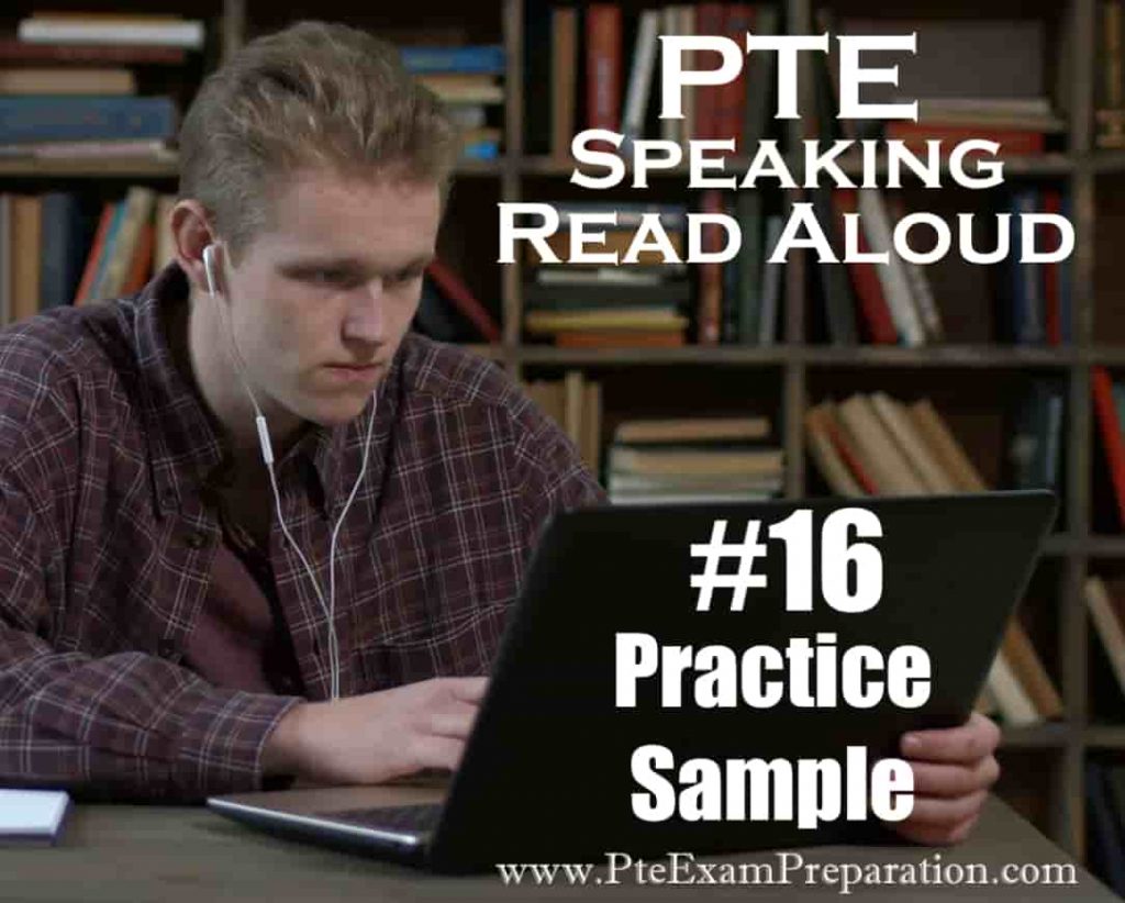 PTE Academic Speaking Read Aloud Practice Sample