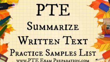 Summarize Written Text PTE Academic Exam Practice Test Samples