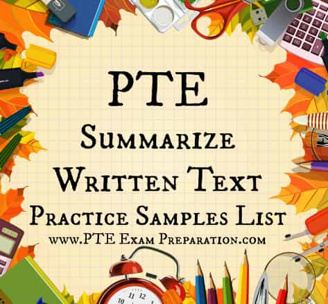 Summarize Written Text PTE Academic Exam Practice Test Samples