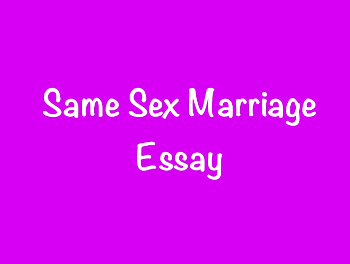 Sex Marriage Essay