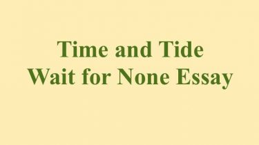 Time and Tide Wait for None Essay